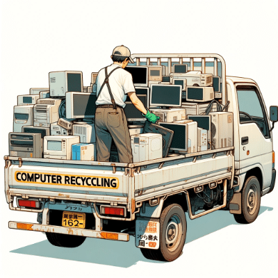 パソコン回収業者のイメージイラスト